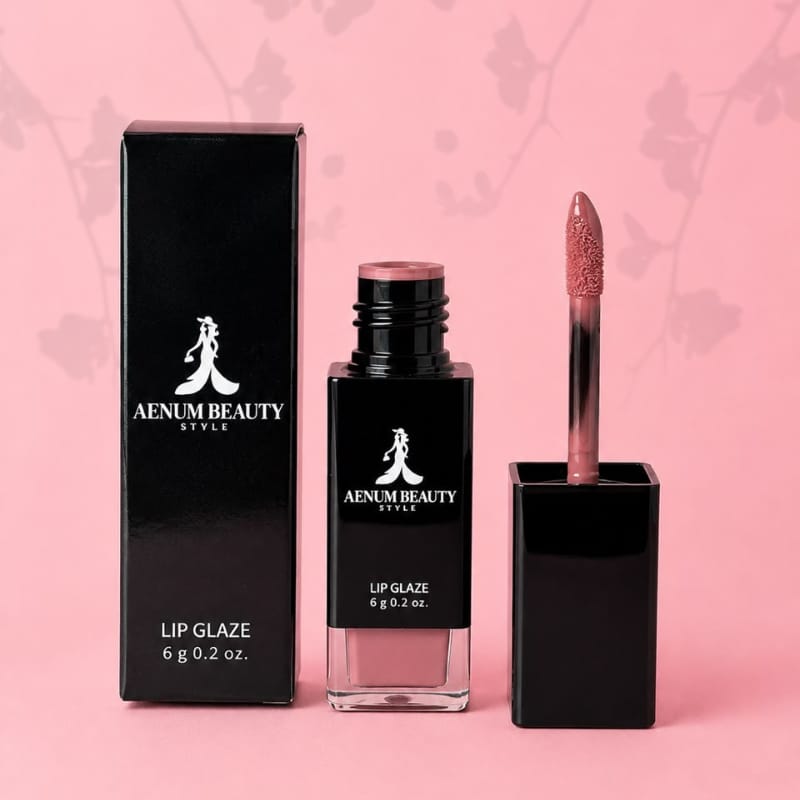 Aenum Beauty Lip glaze, Pigmented lips,Glaze On. Matte Out. Warm Nude Brown 11