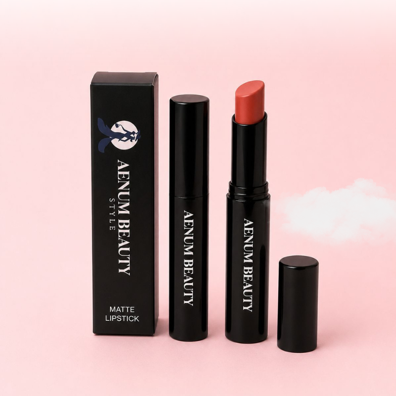 Aenum Beauty Matte Lipstick peachy pink