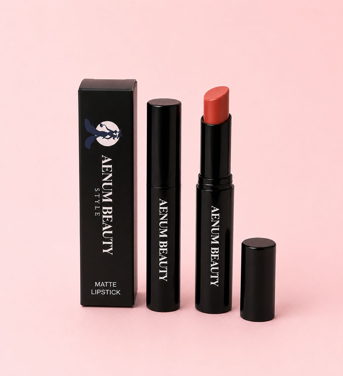 Aenum Beauty Matte Lipstick peachy pink